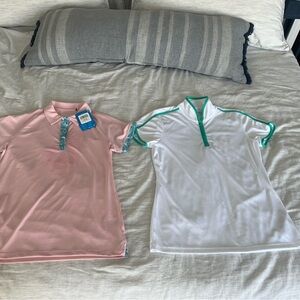 Lot of 2 Columbia Polo Shirts - Pink and White. One NWt